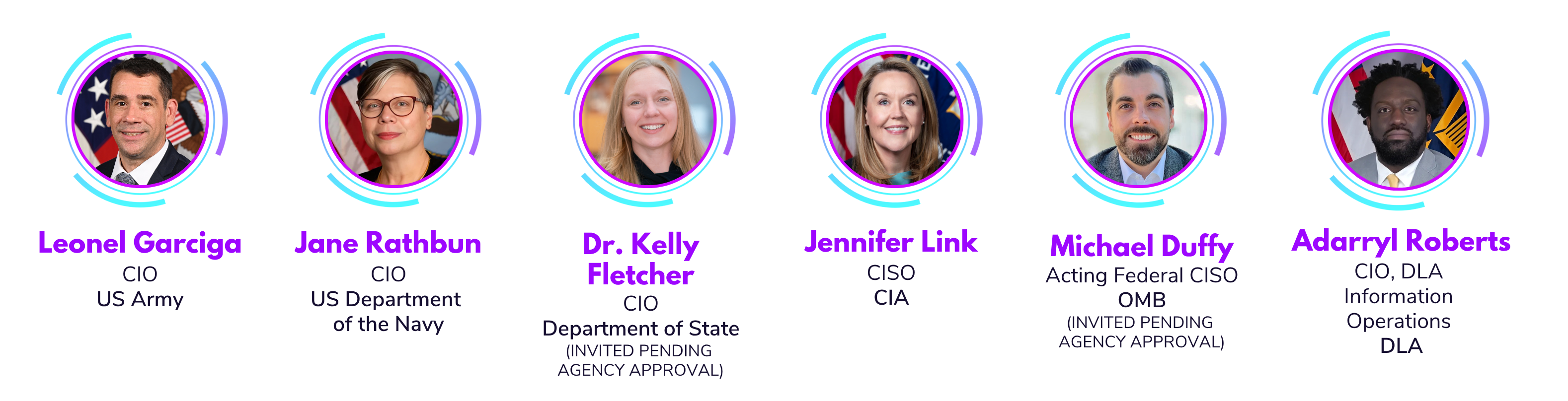Names, titles, and photos of 6 top CIOs and CISOs
