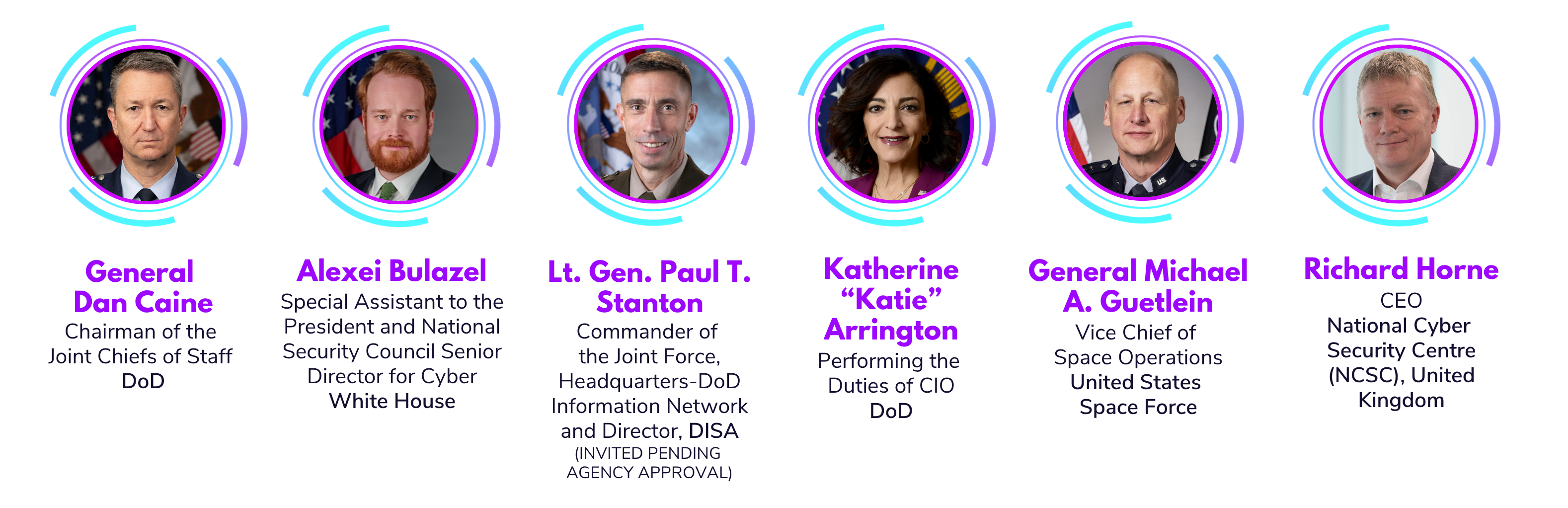 Names, titles, and photos of 6 top fireside speakers