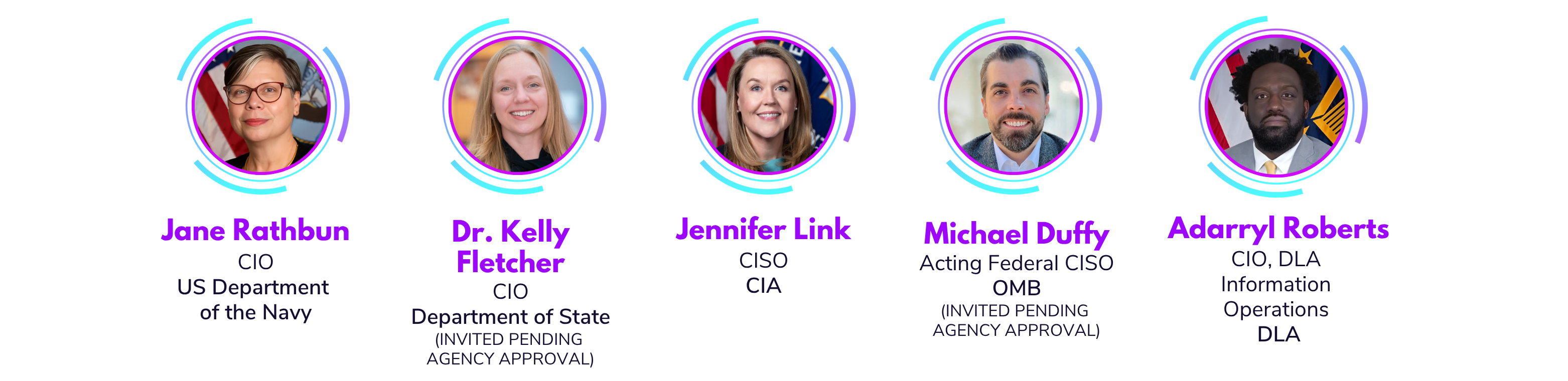 Names, titles, and photos of 5 top CIOs and CISOs