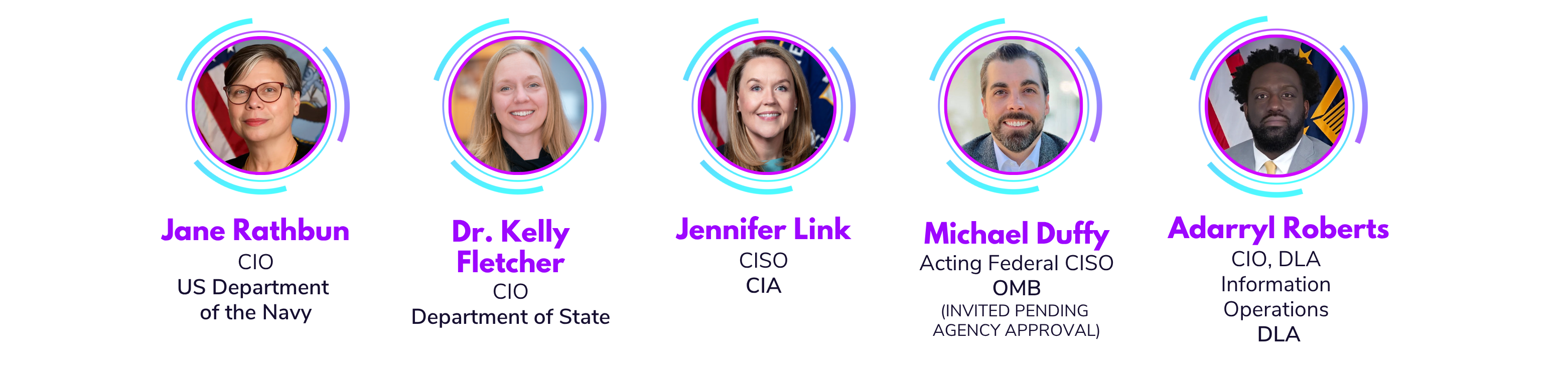 Names, titles, and photos of 5 top CIOs and CISOs