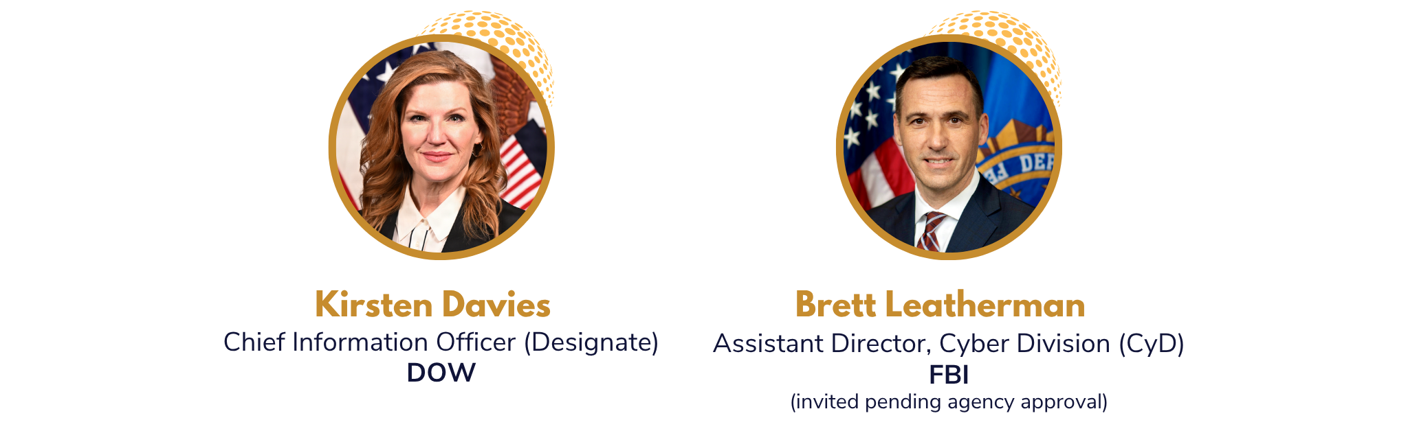 Names, titles, and photos of 2 top speakers