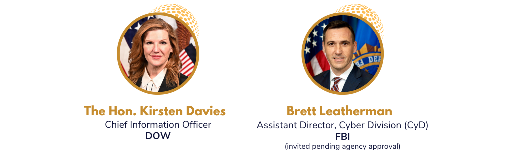 Names, titles, and photos of 2 top speakers